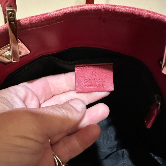 Gucci GG Guccissma Small Red Leather and Canvas Tote - Picture 10 of 10